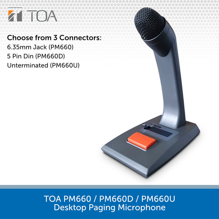TOA PM660 / PM660D / PM660U Desktop Paging Microphone