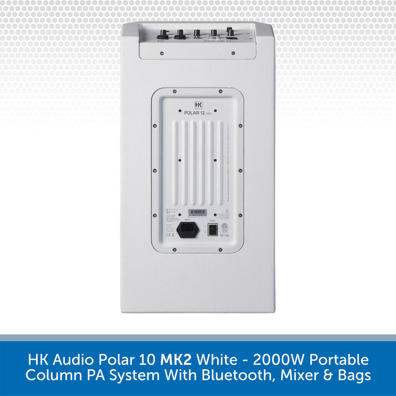 HK Audio Polar 10 MK2 White portable column PA system on a white background