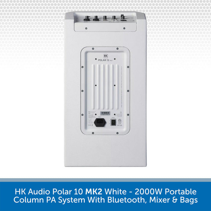 HK Audio Polar 10 MK2 White portable column PA system on a white background
