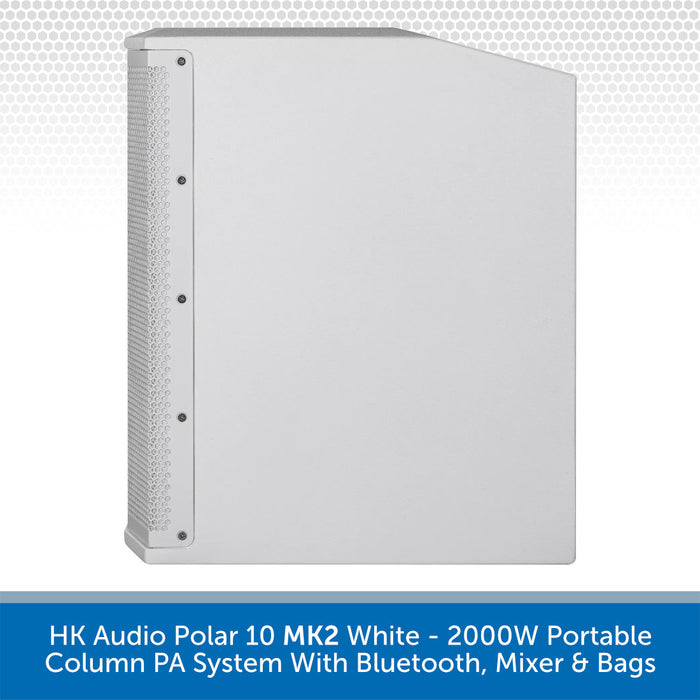 HK Audio Polar 10 MK2 White portable column PA system on a white background