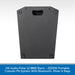 Black portable column PA system with Bluetooth, mixer, and bags on a white background