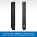 Two views of a black HK Audio Polar 8 MK2 portable column PA system on a white background with a blue text banner at the bottom.