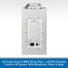 A white HK Audio Polar 8 MK2 portable column PA system shown from the rear, featuring input jacks, a power socket, and a USB port, set against a light gray patterned background with a blue text banner at the bottom.