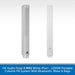 Two white HK Audio Polar 8 MK2 portable column PA units shown side by side on a light gray patterned background, with a blue text banner at the bottom describing the product.