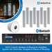 Adastra 100V column speaker and Bluetooth amplifier system for churches with stained glass window background.
