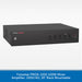 A black rectangular audio mixer amplifier with front control knobs and a small red FORESTAR logo, shown on a light gray background with a blue text banner at the bottom reading 'Forestar PROX-120S 120W Mixer Amplifier, 100V/4Ω, 19" Rack Mountable'.