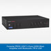 A black Forestar PROX-120Z 3-Zone 120W Mixer Amplifier with Bluetooth, FM & USB, shown on a white background with a blue text banner at the bottom.