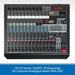 HH Q Series Q16FX professional 16-channel analogue mixer with DSP on a white background