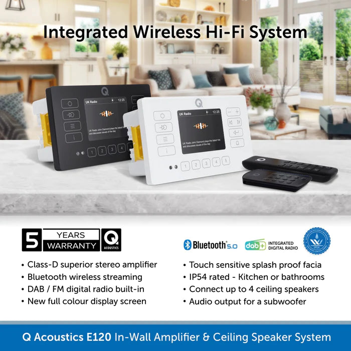 Q Acoustics E120 Indoor & Outdoor Bundle - Bluetooth Streaming & DAB Radio