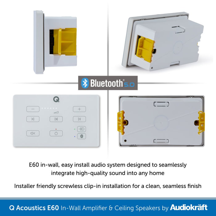 Q Acoustics E60 - Bluetooth In-Ceiling Speaker System with Audiokraft Speakers