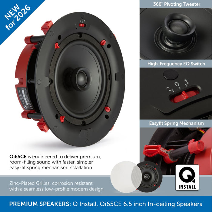 Q Acoustics E60 - Bluetooth In-Ceiling Speaker System with Q Install Speakers