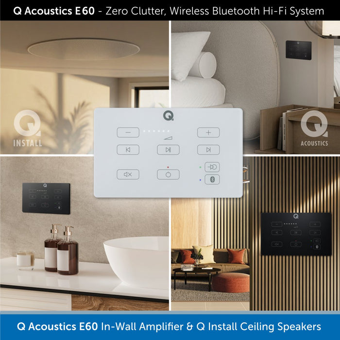Q Acoustics E60 - Bluetooth In-Ceiling Speaker System with Q Install Speakers