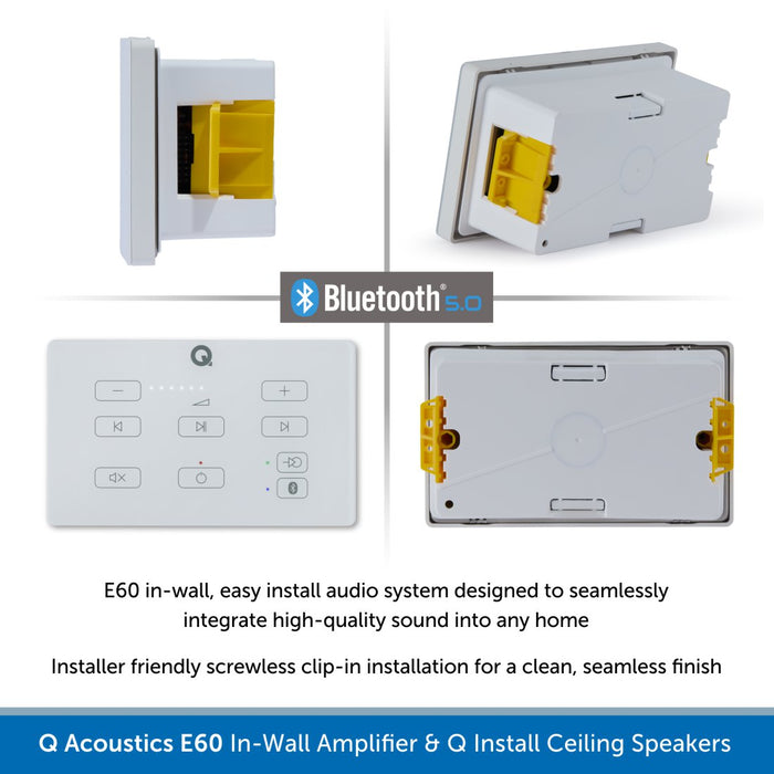 Q Acoustics E60 - Bluetooth In-Ceiling Speaker System with Q Install Speakers