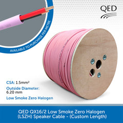 QED QX16/2 Low Smoke Zero Halogen (LSZH) Speaker Cable - (Custom Length)