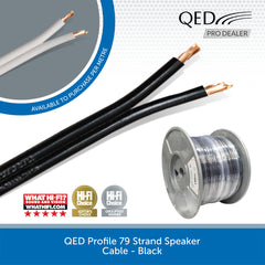 QED Profile 79 Strand Speaker Cable - Black or White (Custom Length)