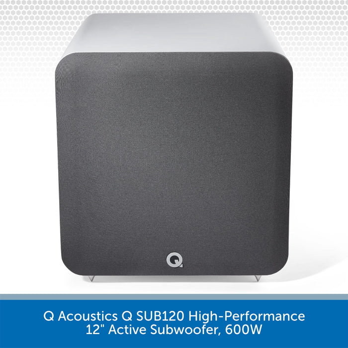 Q Acoustics Q SUB120 high-performance 12" active subwoofer on a white background