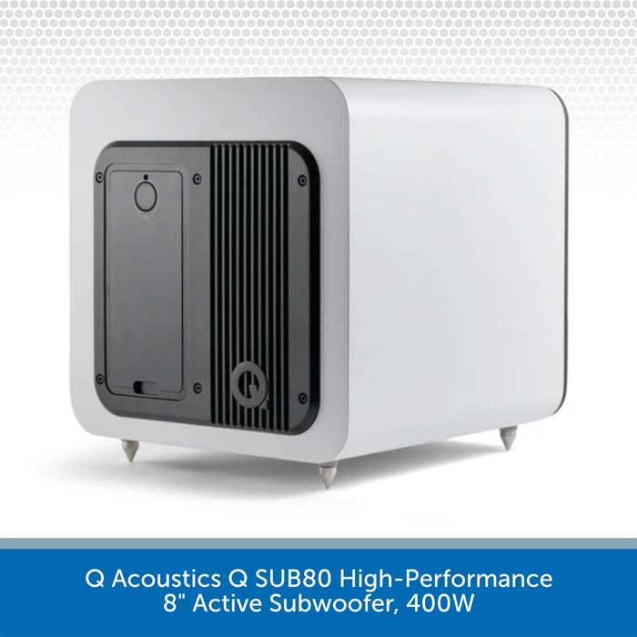 Q Acoustics Q SUB80 high-performance 8" active subwoofer on a white background