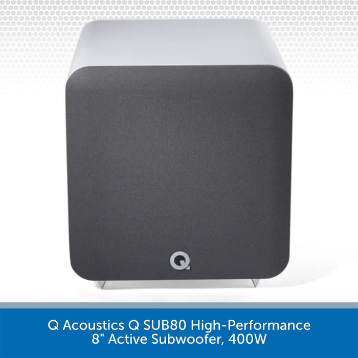 Q Acoustics Q SUB80 high-performance 8" active subwoofer on a white background