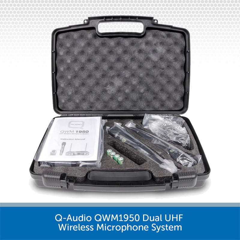 Q-Audio QWM1950 Dual UHF Wireless Microphone System