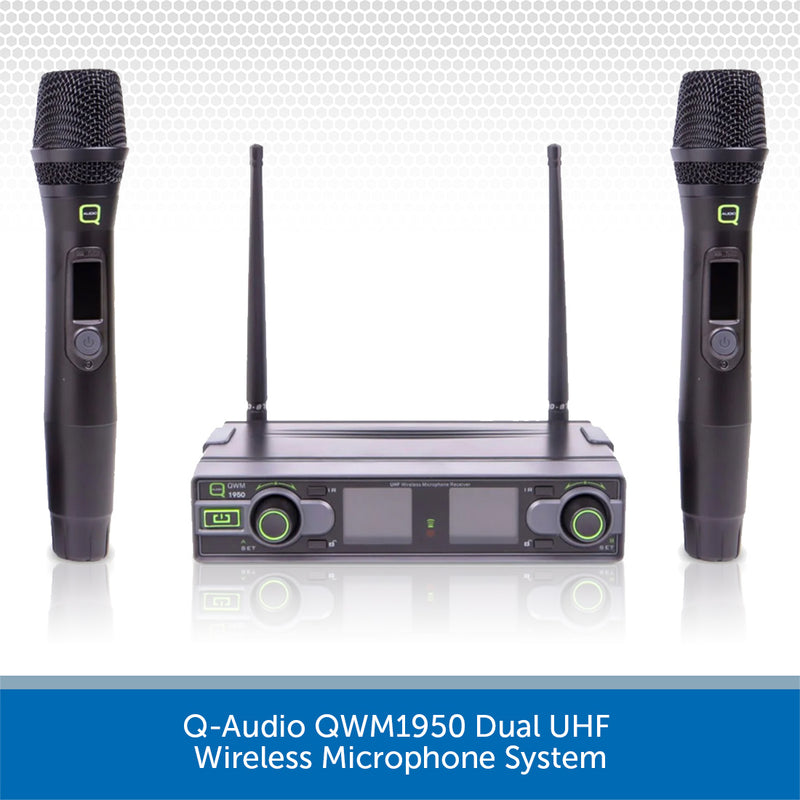 Q-Audio QWM1950 Dual UHF Wireless Microphone System