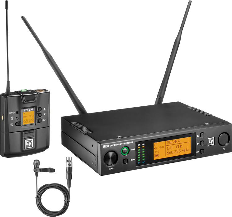 Electro-Voice RE3-BPCL Wireless Beltpack / Lavalier Microphone System CH70 (823–865 MHz)