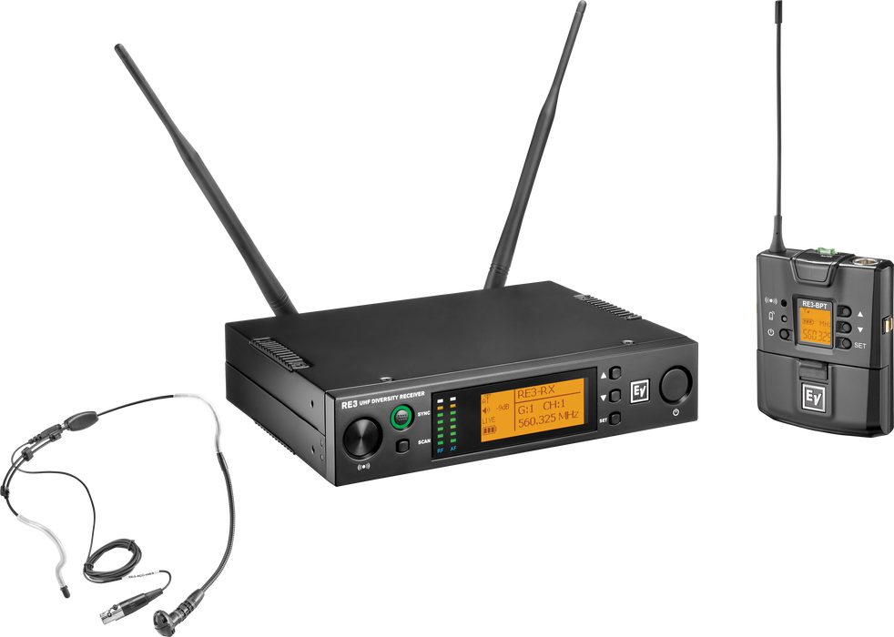 Electro-Voice RE3-BPHW Wireless Beltpack / Headset Microphone System CH70 (823-865MHz)