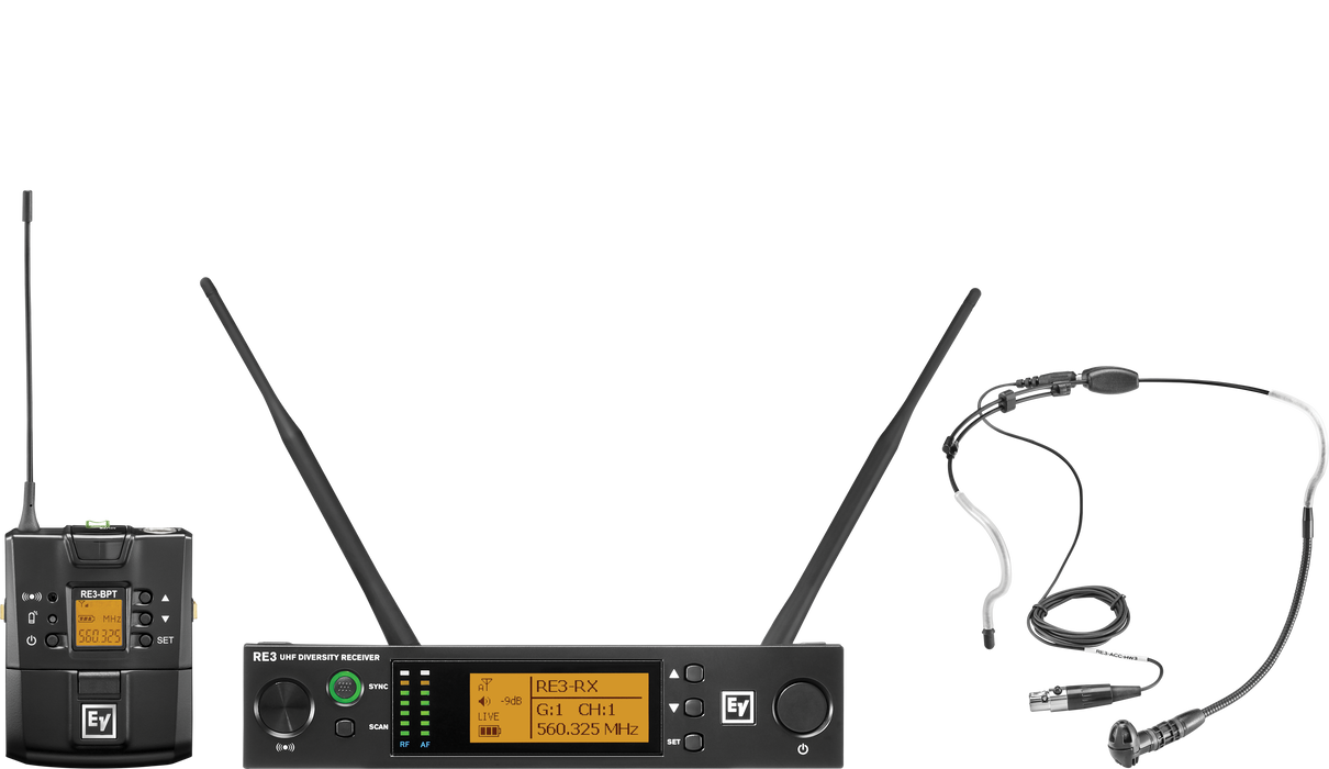Electro-Voice RE3-BPHW Wireless Beltpack / Headset Microphone System CH70 (823-865MHz)