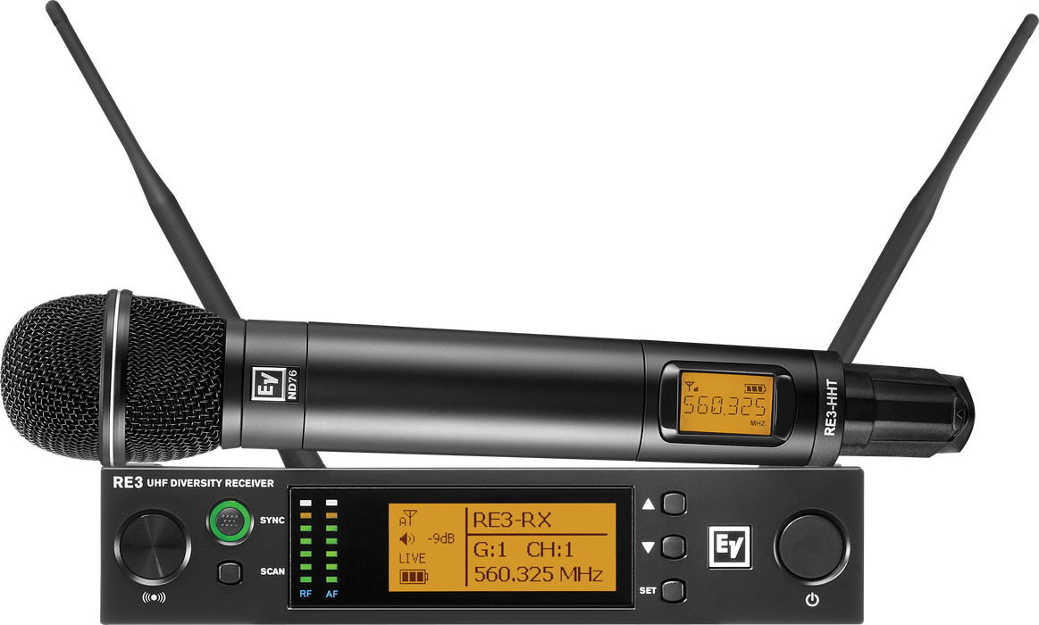 Electro-Voice RE3-ND76 Wireless Handheld Microphone System CH70 (823-865MHz)