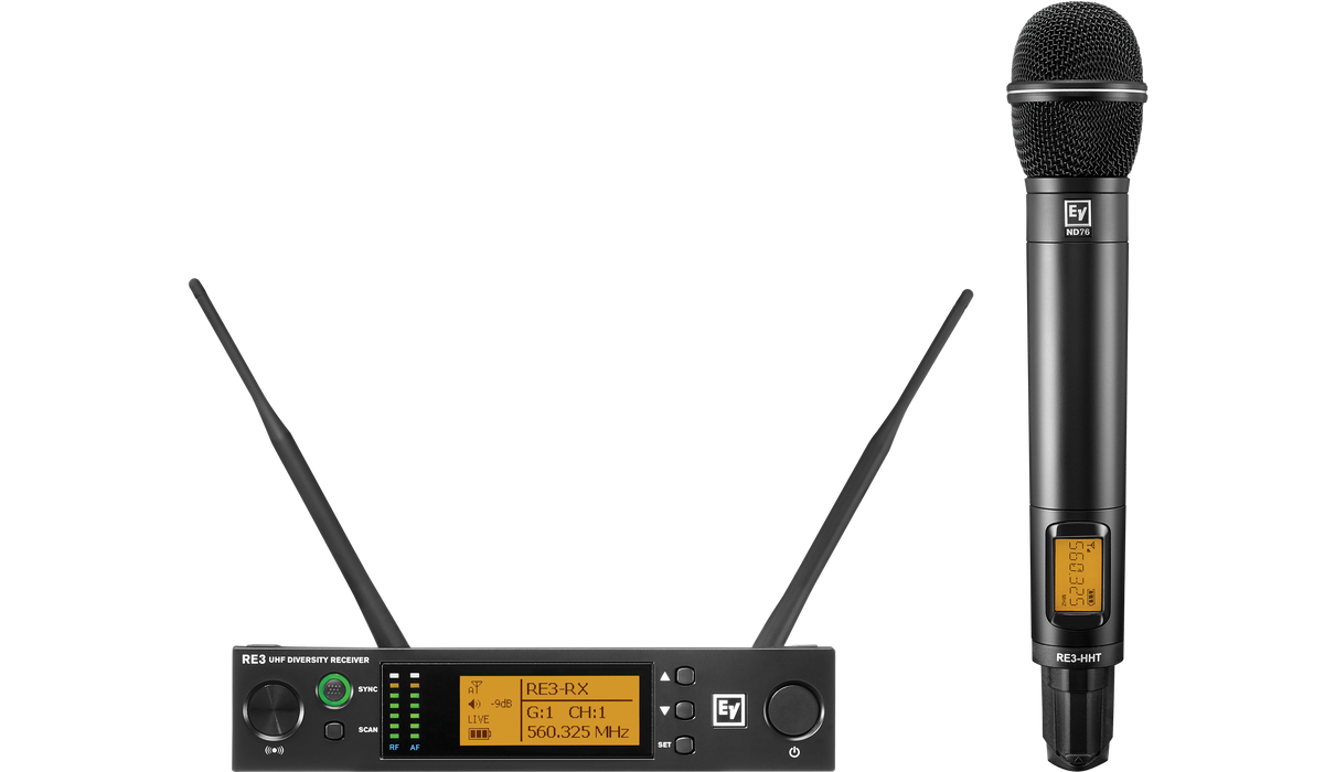 Electro-Voice RE3-ND76 Wireless Handheld Microphone System CH70 (823-865MHz)