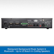 Restaurant Background Music System & Bluetooth - Up to 12 Bosch In-Ceiling Speakers