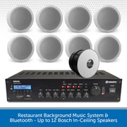 Restaurant Background Music System & Bluetooth - Up to 12 Bosch In-Ceiling Speakers