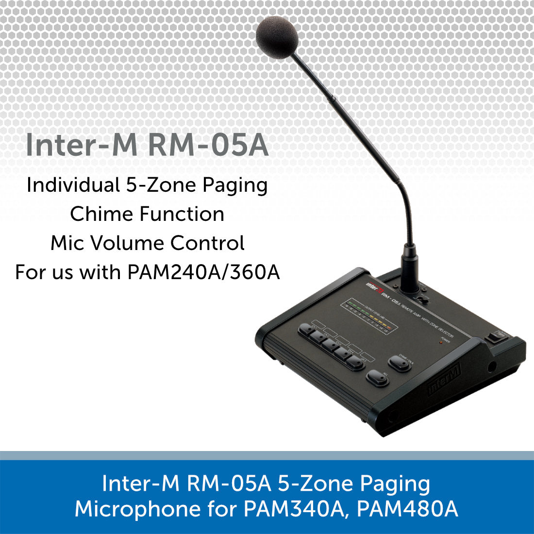 Inter-M RM-05A 5-Zone Paging Microphone for PAM340A/480A | Audio Volt