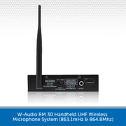 W-Audio RM 30 Handheld UHF Wireless Microphone System (863.1mHz & 864.8Mhz)