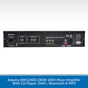 Adastra RMC240D 240W 100V Mixer Amplifier Back
