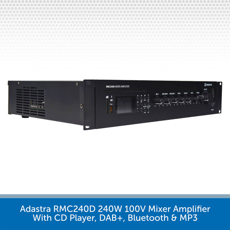 Adastra RMC240D 240W 100V Mixer Amplifier Side