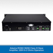 Adastra RS360 360W Class-D Slave Amplifier, 100V & 2 Ohms Operation Back