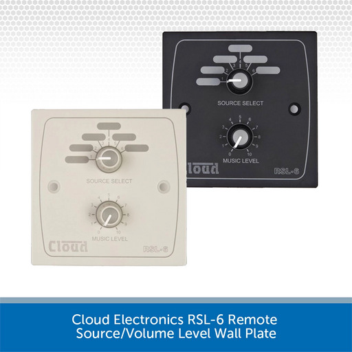 Cloud Electronics RSL-6 Remote Source/Volume Level Wall Plate