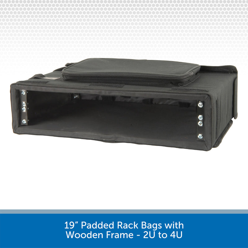 19” Padded Rack Bags with Wooden Frame - 2U to 4U