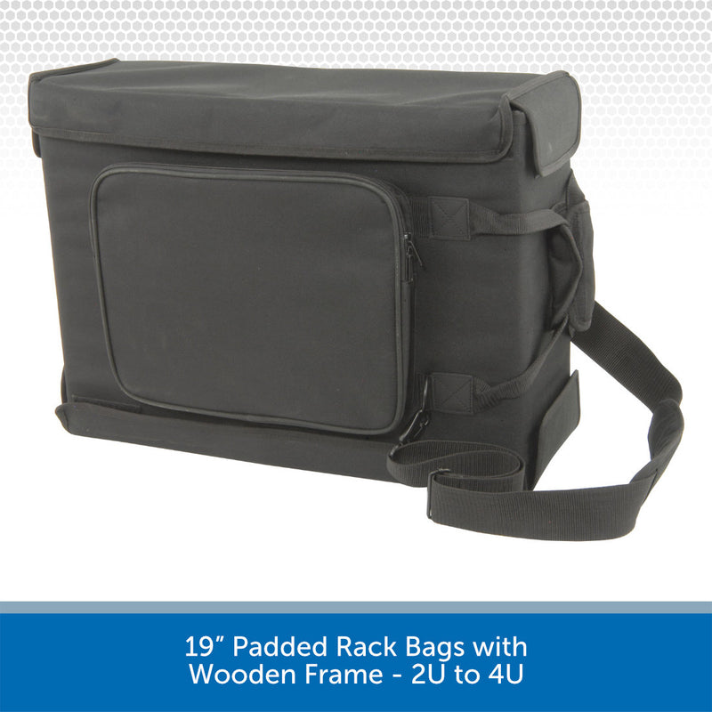 19” Padded Rack Bags with Wooden Frame - 2U to 4U