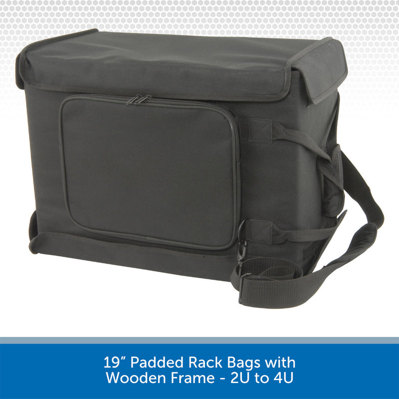19” Padded Rack Bags with Wooden Frame - 2U to 4U