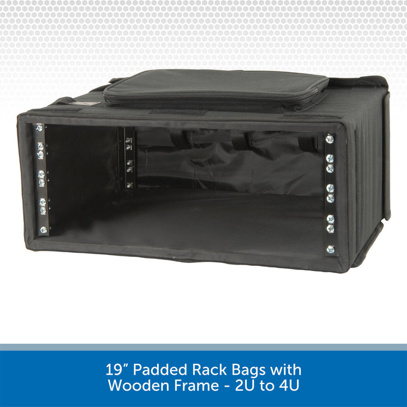 19” Padded Rack Bags with Wooden Frame - 2U to 4U