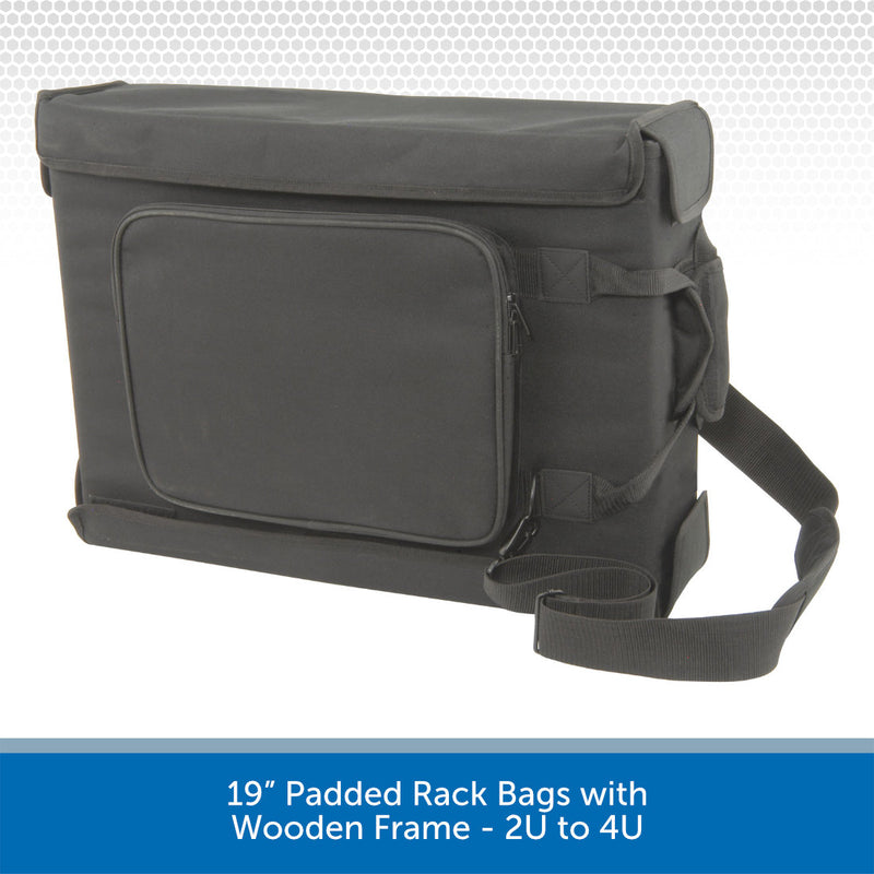 19” Padded Rack Bags with Wooden Frame - 2U to 4U