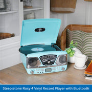 Steepletone Roxy 4 Vinyl Record Player with Bluetooth, USB/CD & FM Radio