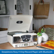 Steepletone Roxy 4 Vinyl Record Player with Bluetooth, USB/CD & FM Radio