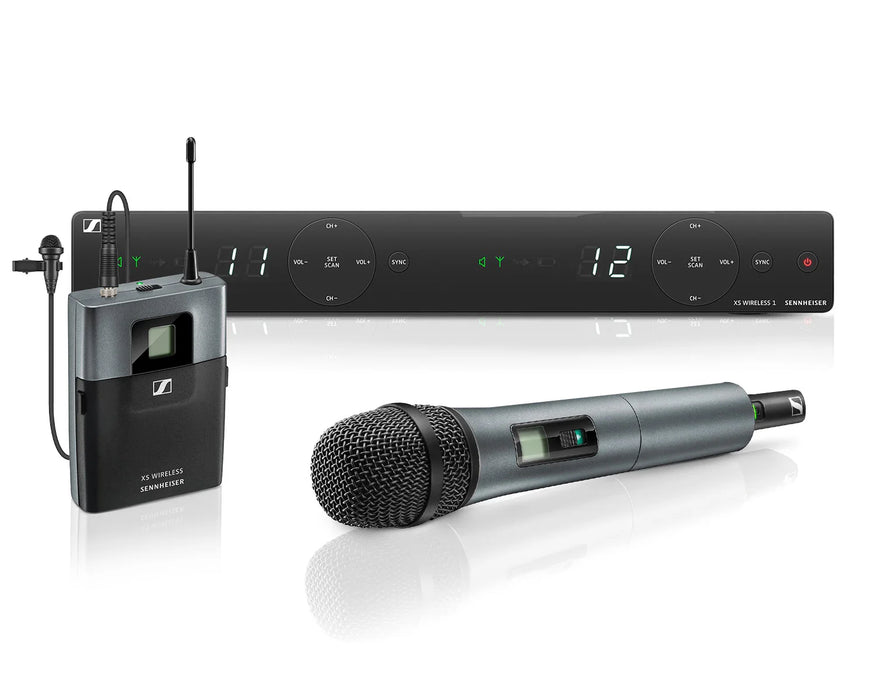 Sennheiser XSW1-825 E Dual Wireless Handheld & Beltpack Microphone System with E825 + ME2 Lapel Mic - CH70