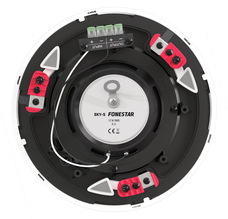 Fonestar SKY-5 5" Ceiling Speaker, 12W/8Ω, IP44 Rated – Black or White