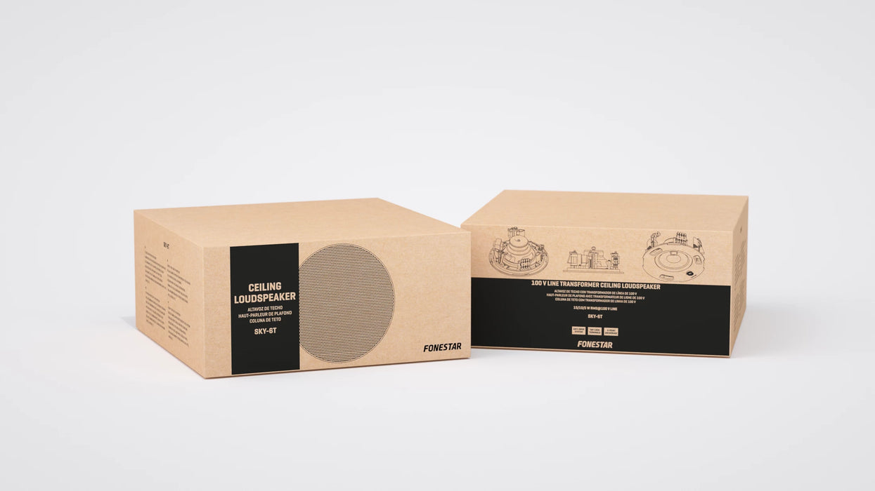 Fonestar SKY-6T 6" Ceiling Speaker, 15W/100V, IP44 Rated – Black or White