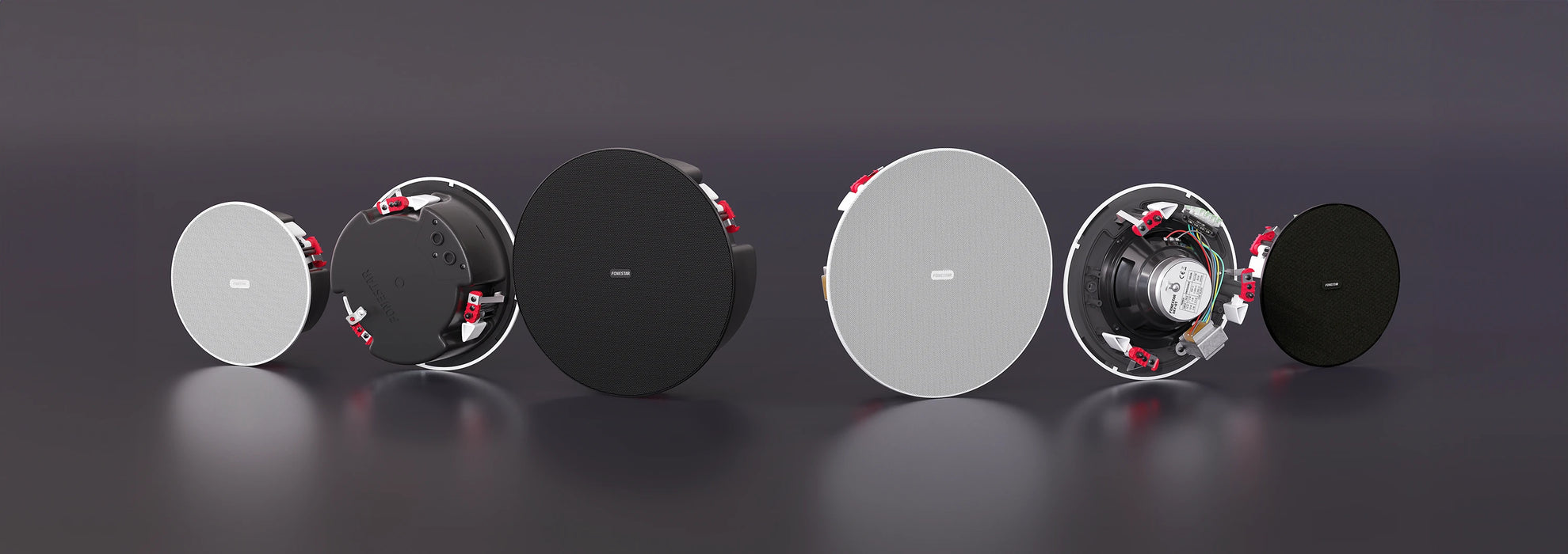 Fonestar SKY-8T-DOME 8" Ceiling Speaker, 30W/100V & 8Ω, IP65 Rated – Black or White