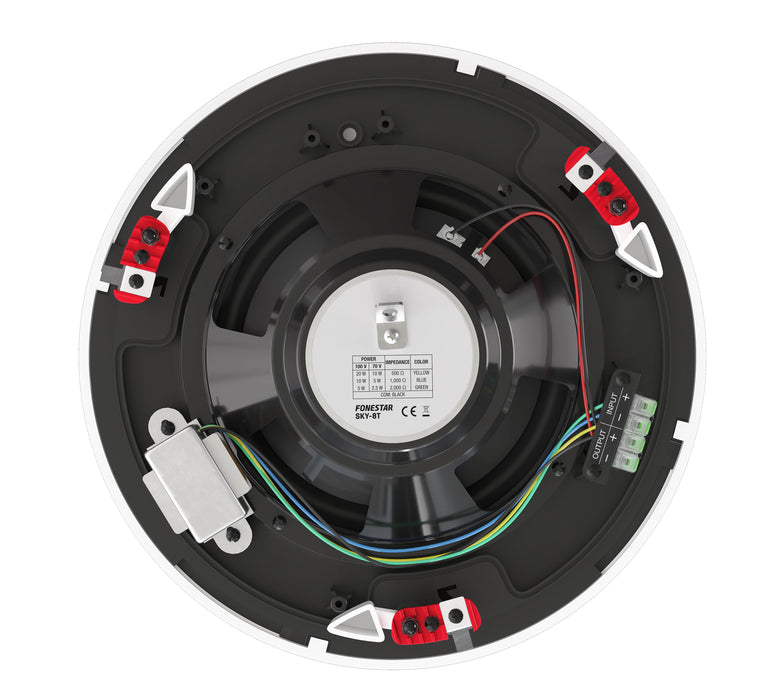 Fonestar SKY-8T 8" Ceiling Speaker, 20W/100V, IP44 Rated – Black or White