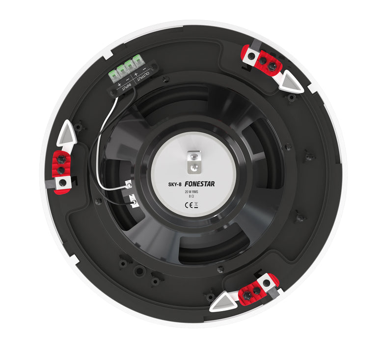 Fonestar SKY-8 8" Ceiling Speaker, 20W/8Ω, IP44 Rated – Black or White